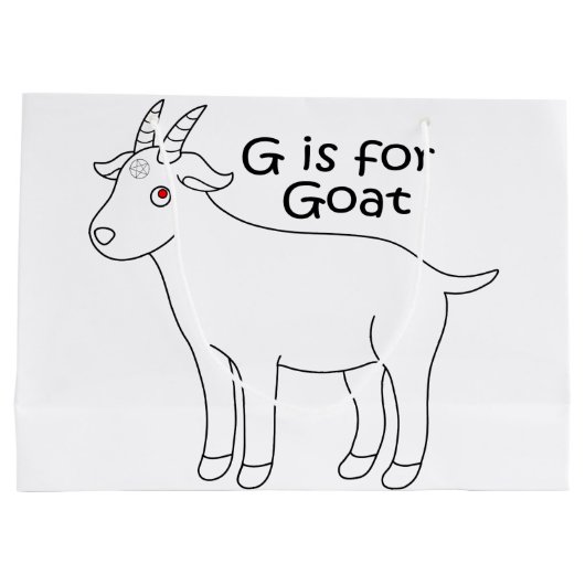 Gはヤギのギフトバッグのためです ラージペーパーバッグ (裏面)