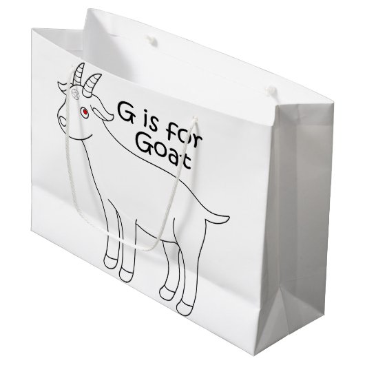 Gはヤギのギフトバッグのためです ラージペーパーバッグ (正面アングル)