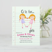 Gは女の子の誕生日パーティーの招待状 招待状 (スタンド正面)