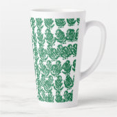 gを持つ魅力的な緑と黒のデザインはっきりした。 カフェラテマグ (右)