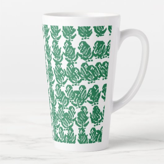 gを持つ魅力的な緑と黒のデザインはっきりした。 カフェラテマグ (右)