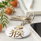 Gイデオグラムモンキー中国のイヤー〔占星術の〕十二宮図誕生日RK キーホルダー (側面)
