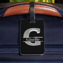 Gイニシャルパーソナライズされたシルバーモノグラムあなたの名前