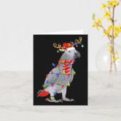 Gオウムササイチョウクリスマスライトトナカイサンタ帽子  カード (黄色い花)