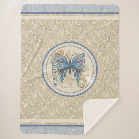Gクリエーションオフィスバタフライフリースブランケット シェルパブランケット (正面)