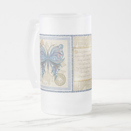 Gクリエーションオフィスバタフライ フロストグラスビールジョッキ (正面左)