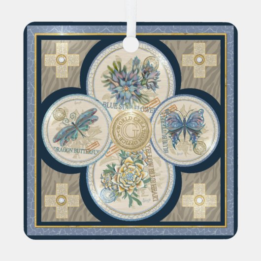 Gクリエーションオフィスバタフライ メタルオーナメント (裏面)