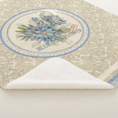 Gクリエーションオフィスブルーフラワーフリースブランケット シェルパブランケット (3/4)