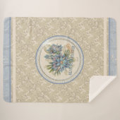 Gクリエーションオフィスブルーフラワーフリースブランケット シェルパブランケット (正面(横))