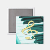 Gクレフ、 音符記号ピアノ鍵盤 マグネット (正面/裏面)