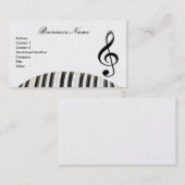 Gクレフ、音符記号及びピアノキーボード 名刺 (正面/裏面)