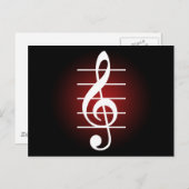Gクレフ、 音符記号2 ポストカード (正面/裏面)
