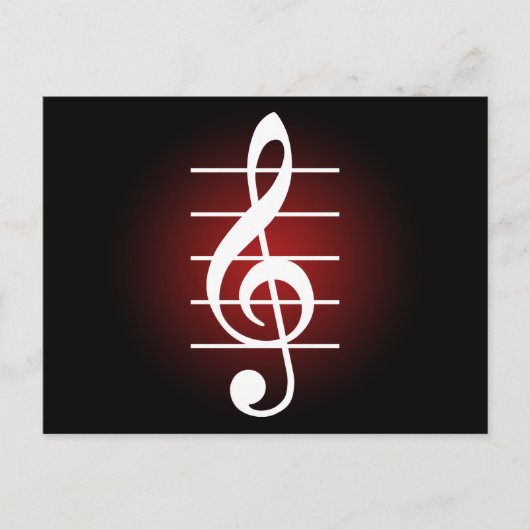 Gクレフ、 音符記号2 ポストカード (正面)
