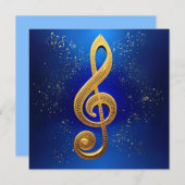 Gクレフ、 音符記号 ノートカード (正面/裏面)