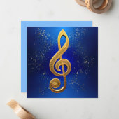 Gクレフ、 音符記号 ノートカード (正面/裏面インサイチュ)