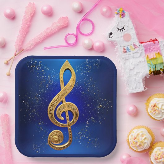 Gクレフ、 音符記号 ペーパープレート (パーティー)