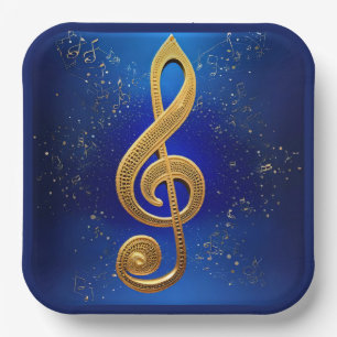 Gクレフ、 音符記号 ペーパープレート