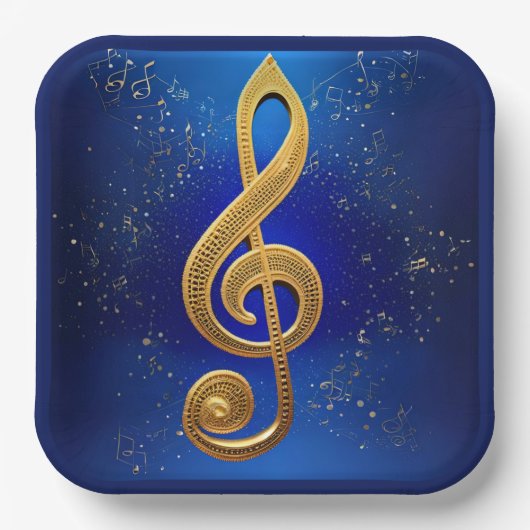 Gクレフ、 音符記号 ペーパープレート (正面)
