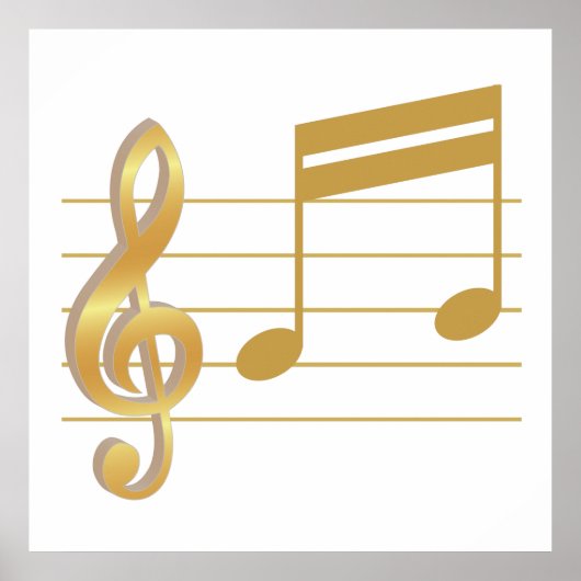 Gクレフ、 音符記号 ポスター (正面)