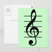Gクレフ、 音符記号 ポストカード (正面/裏面)