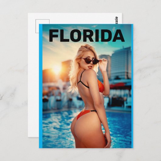 Gストリングビキニガールフロリダはがき ポストカード (正面/裏面)