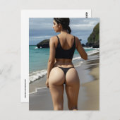 Gストリングビキニ女子ビッグお尻はがき ポストカード (正面/裏面)