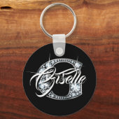 Gダイヤフェイクモンドきらきら光るモノグラム キーホルダー (正面)