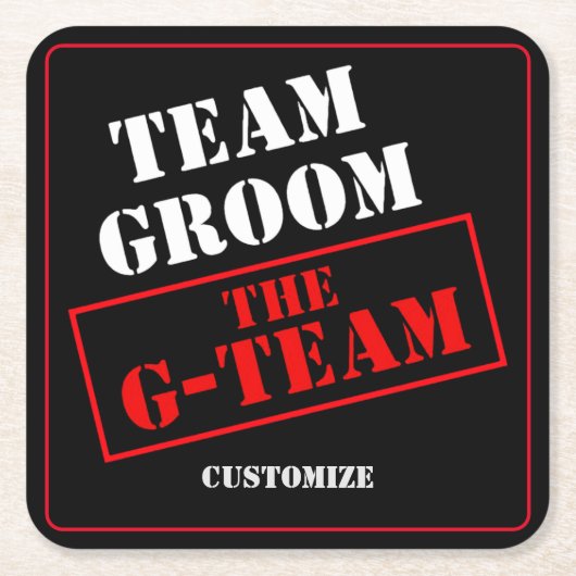 Gチームのチームグルーミング スクエアペーパーコースター (正面)