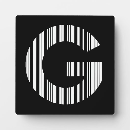 Gバーコードイニシャルバーコードパターン フォトプラーク (正面)