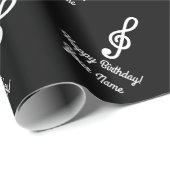 Gパーソナライズされたクレフ、 音符記号トレブル音楽ノート誕生日 ラッピングペーパー (ロールコーナー)