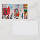 Gブルースを絵を描く雪場面冬の煙突広がり 名刺 (正面/裏面)