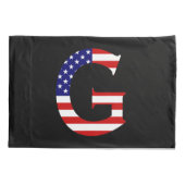 Gモノグラムがアメリカ国旗pccntにオーバーレイ 枕カバー (裏面)