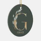 Gモノグラムフローラ パーソナライズされた セラミックオーナメント (右)