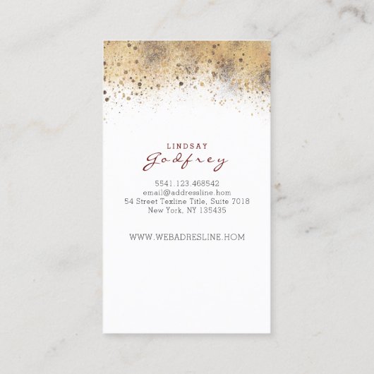 Gモノグラムブルゴーニュ金ゴールドとネイビーブルーフローラ 名刺 (裏面)