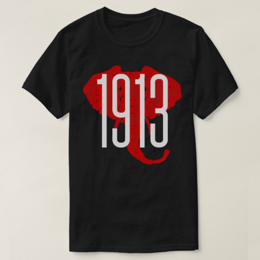 G1913象はっきりした背景大学 Tシャツ (デザイン正面)