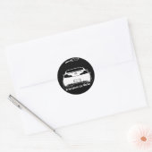 G35いいえ脂肪の雛、車は黒いラウンドをこする ラウンドシール (封筒)