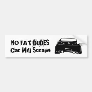 g35は、車が擦るFATの男黒くしません バンパーステッカー