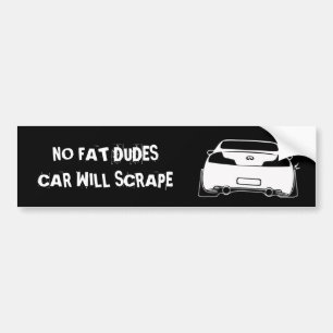g35は、車が擦るFATの男黒くしません バンパーステッカー