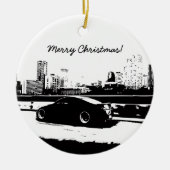 G35クーペ転がのショットクリスマス装飾 セラミックオーナメント (正面)