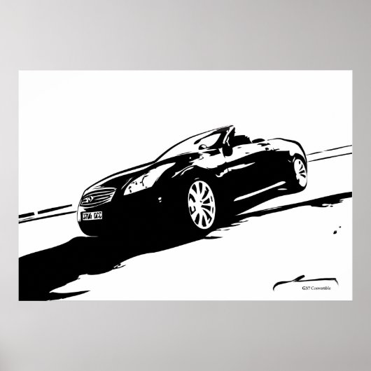 G37コンバーチブル白黒ポスター ポスター (正面)