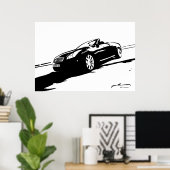 G37コンバーチブル白黒ポスター ポスター (ホームオフィス)