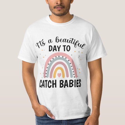g6Dj Rainbow Catch Babies NICU Labor and Delivery  Tシャツ (正面)