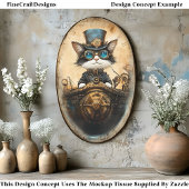 G7お洒落デコページ船の可愛いステームパンク猫 薄葉紙