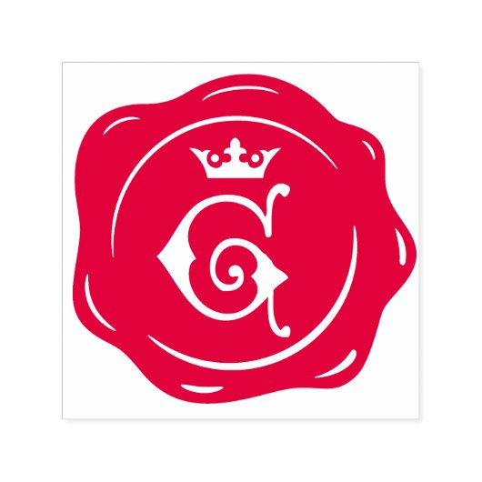 G -アンティークワックスシールゴシック王冠イニシャル文字 セルフインキングスタンプ (デザイン)