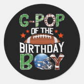 G – オブポップ・アートのザ誕生日ボーイフットボール1年下B ラウンドシール (正面)