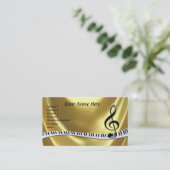 G-クレフ、 音符記号金ゴールドピアノ鍵盤 名刺 (スタンド正面)