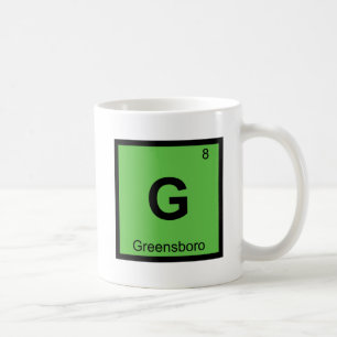 G - グリーンズボロ ノースカロライナ 化学記号 コーヒーマグカップ