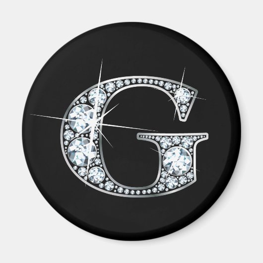 「G」ダイヤモンド磁きらきら光る石 マグネット (正面)