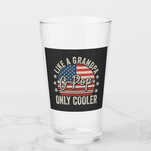 G-ポップ・アートのLike a Grandpa Only USA クールFlag Drink タンブラーグラス (正面)