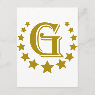 G – レター – 星 – クラウン –  ポストカード